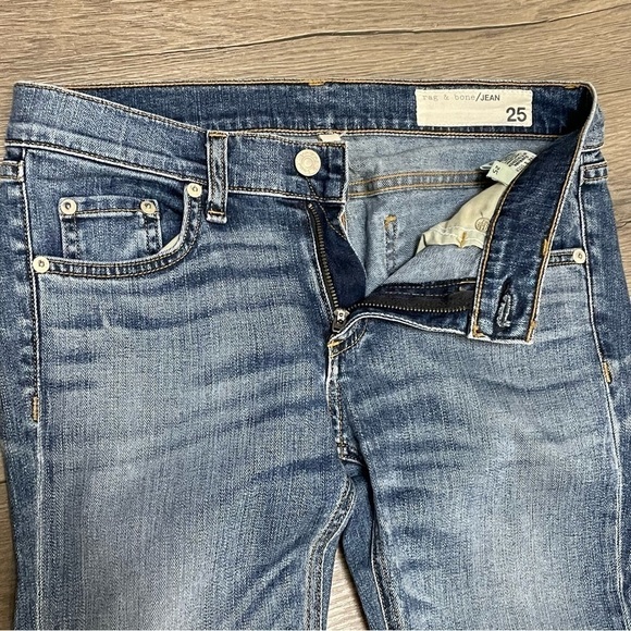RAG & BONE CROP JEAN Womens Sz 25 Newquay Denim Skinny Split Hem Jeans. - Picture 9 of 10